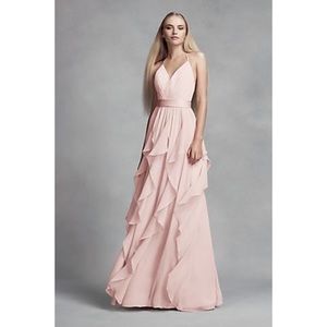 Vera Wang Chiffon Dress with Cascading Skirt